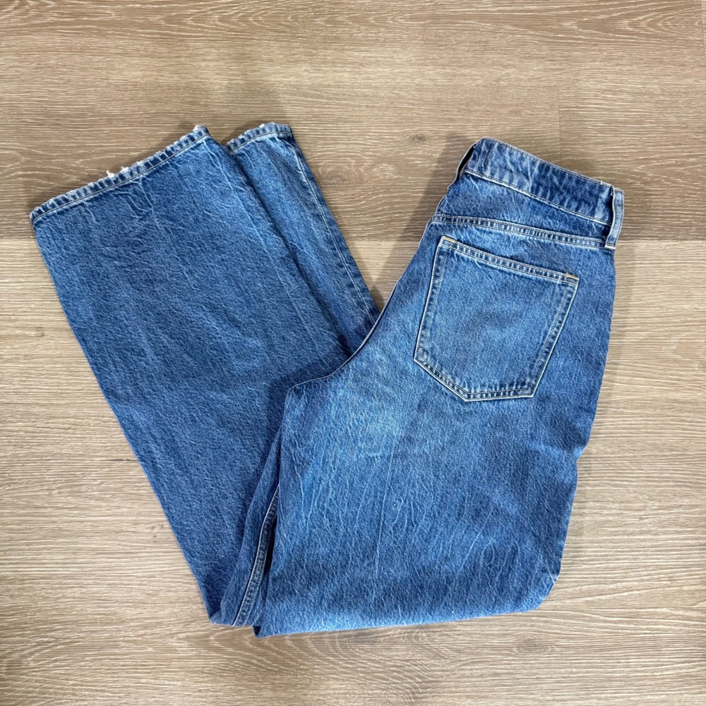 Abercrombie & Fitch Jeans Women 28 Blue High Rise Loose Curve Love Distressed